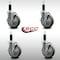 Service Caster 5'' SS Gray Poly Swivel 1-1/8'' Expanding Stem Caster Set with Brake, 4PK SCC-SSEX20S514-PPUB-TLB-118-4 - alternate 4